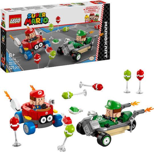 LEGO Super Mario Mario Kart Baby Mario срещу Baby Luigi за 8+ години 321 броя