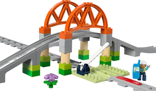 LEGO Duplo Train Bridge and Tracks Expansion Set for Ages 2 Plus 42 Pieces