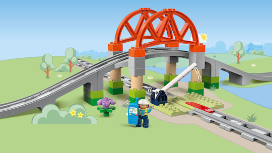 LEGO Duplo Train Bridge and Tracks Expansion Set for Ages 2 Plus 42 Pieces