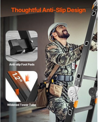 Vevor Multipurpose Ladder 4x3 with Maximum Height 3.7m