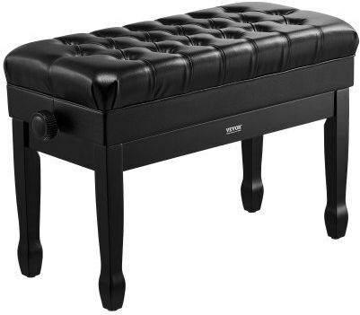 Vevor Adjustable Piano Bench Storage Space Padded Seat Wooden Library Stool