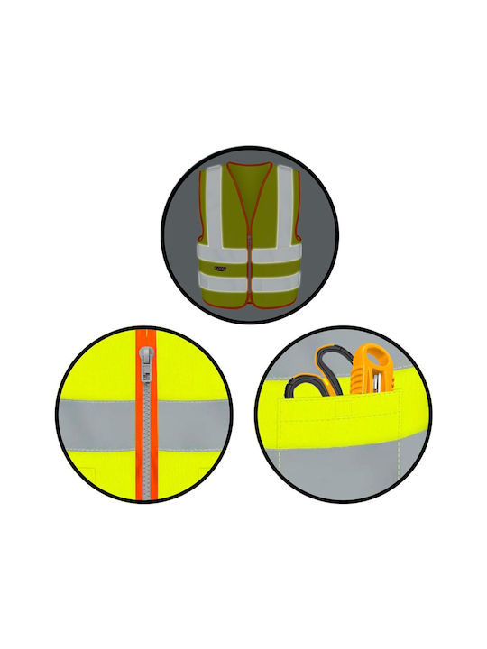Ingco Men's Safety Vest with Reflective Film Yellow