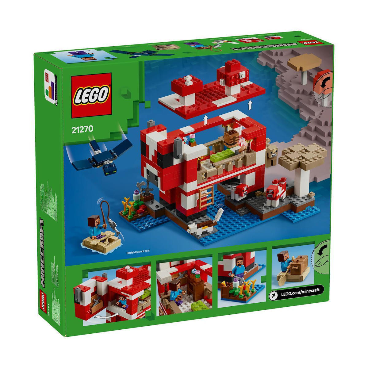 LEGO Minecraft Casa Mooshroom Pentru 8+ Ani 500 Bucăți 21270