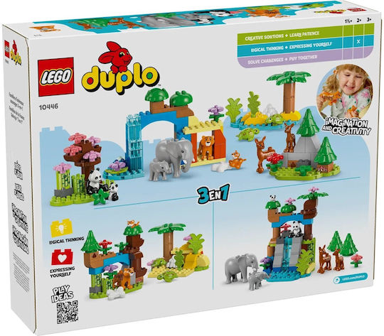 LEGO Duplo Town 3-in-1 Wild Animal Families for 2+ Years 92 Pieces