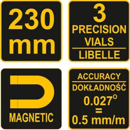 Vorel 16300 Wasserwaage Aluminium Magnetisch 23cm