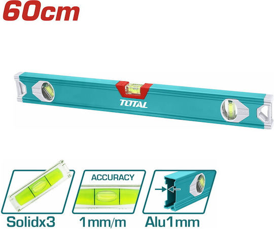 Total Aluminum Spirit Level Aluminum 60cm with 3 Eyes