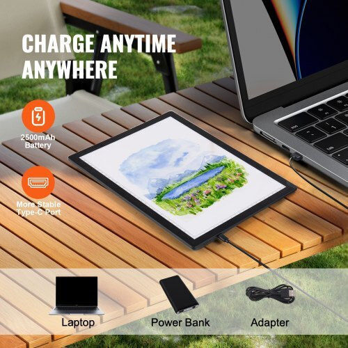 Vevor Rechargeable LED Light Pad A4 Adjustable Brightness 5 Levels Tracing Dxa4cds00000tpibxv9