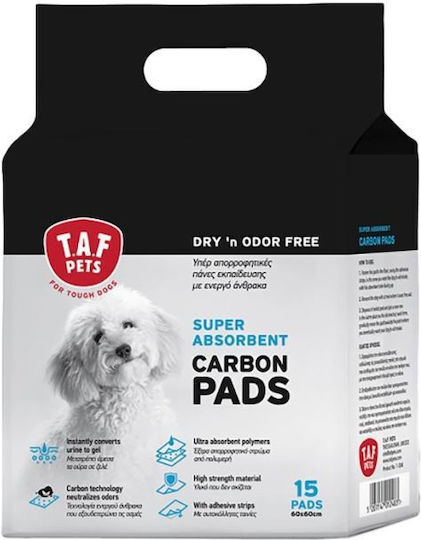 T.A.F. Pets Επιδαπέδια Πάνα Σκύλου με Ενεργό Άνθρακα 90x90cm 15τμχ
