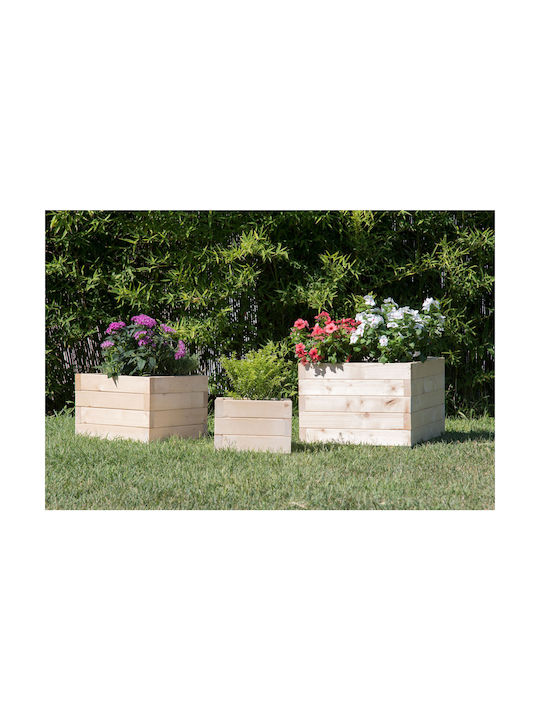 Woodware Γλάστρα Ξύλινη Μπεζ 50x50x50εκ.
