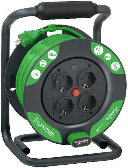 Schneider Electric Thorsman 4 Plätze mit Kabel 40m Durchmesser 3 x 1.5mm² Wasserdicht Grün