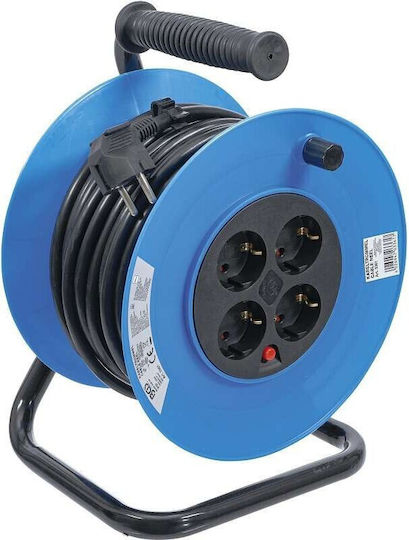BGS Technic Extension Reel Cord 3 x 1.5mm²/25m Blue