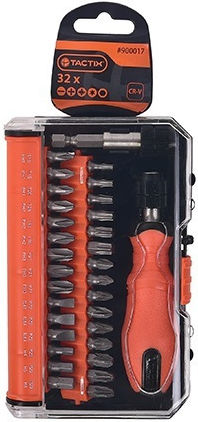 Tactix Screwdriver Socket with 32 Interchangeable Tips
