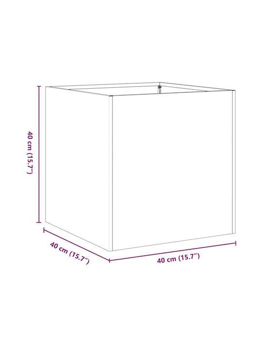 vidaXL Topf Metallisch Black 40x40x40cm.