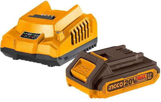 Ingco CIRLI2028 Παλμικό Κατσαβίδι Μπαταρίας Brushless 20V 2x2Ah