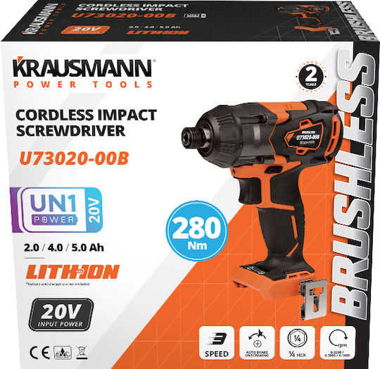 Krausmann U73020-00B Παλμικό Κατσαβίδι Μπαταρίας Solo Brushless 20V