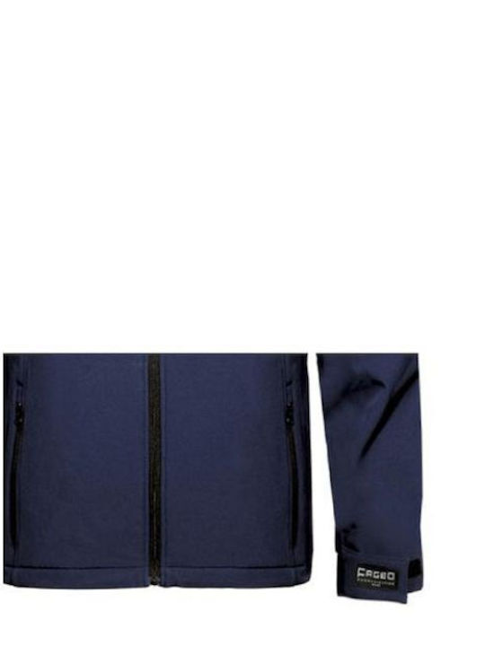 Fageo Work Jacket Softshell with Hood Navy Blue