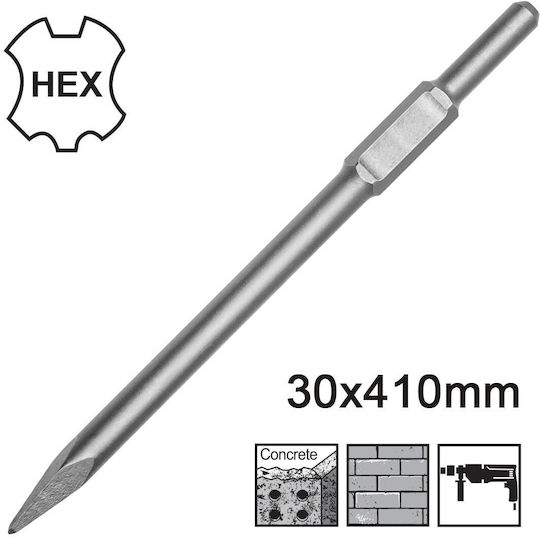 Ingco Pointed Chisel 410x30mm with HEX Socket