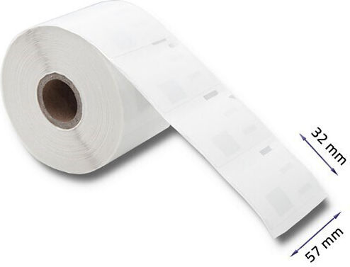 Qoltec LW-11354 S0722540 1000 Αυτοκόλλητες Ετικέτες σε Ρολό για Εκτυπωτή Ετικετών 57x32mm