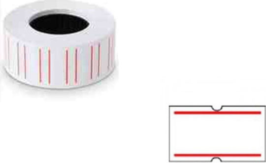 Metron 900 Self-Adhesive Label Rolls for Label Printer With Red Stripe 21x12mm 10pcs