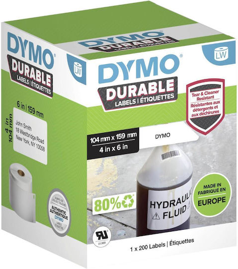 Dymo 200 Autocolante Autoadezive pe Rolă pentru Imprimantă de Etichete 159x104mm 1buc