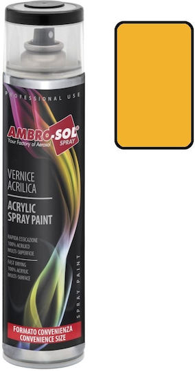 Ambro-Sol Spray Paint V600 Acrylic with Metallic Effect Traffic Yellow RAL 1023 600ml