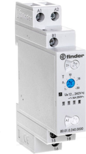 Finder Ρελέ Ράγας Ισχύος 16A Μονοπολικό με Τάση 250V