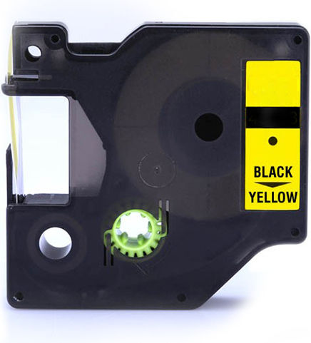 Dymo Standard Label Maker Tape 40918 9mm x 7m Black Text on Yellow Background S0720730 Dymo40918