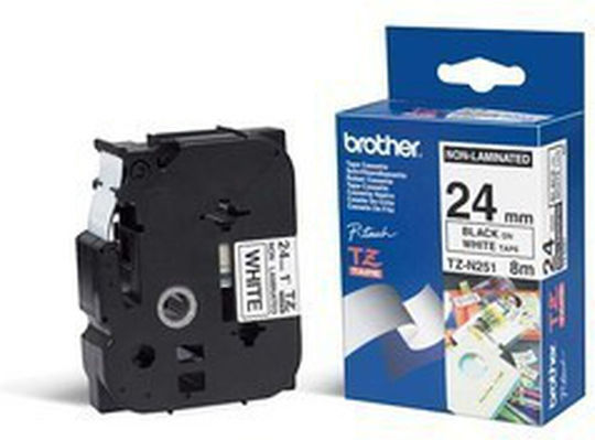 Brother TZEN251 Ταινία Ετικετογράφου 8m x 24mm σε Λευκό Χρώμα Συμβατή με Brother TZe/TZ