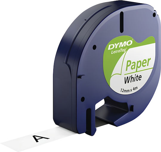 Dymo Label Maker Tape in White Colour Compatible with Dymo LetraTag/LT