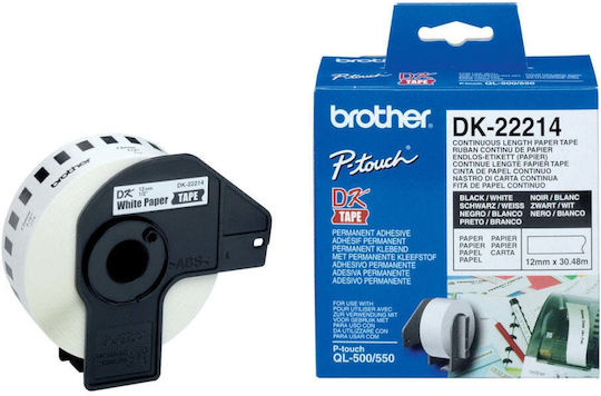 Brother Label Maker Tape 30.5m x 12mm White Colour Compatible With Brother DK