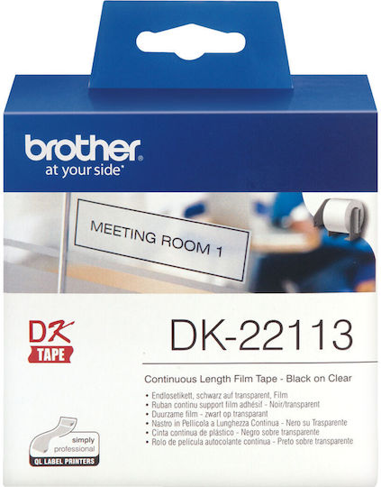 Brother Etikettendrucker-Band 15,2m x 62mm in Transparent Farbe Kompatible Reihe mit Brother DK