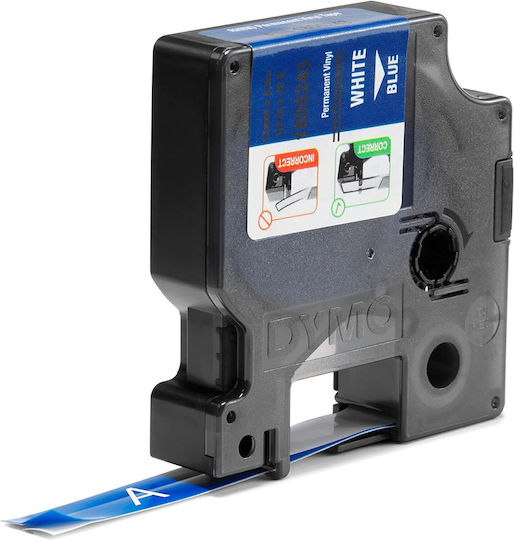 Dymo Label Maker Tape 5.5m x 12mm in Blue Colour Compatible with Dymo Rhino/IND