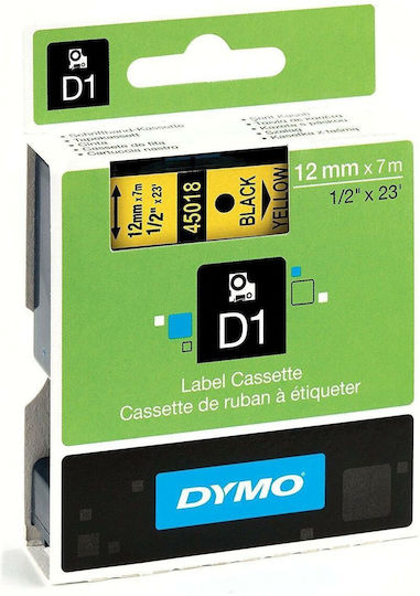 Dymo D1 45018 Label Maker Tape in Black Colour 5 Pieces Compatible with Dymo D1 Dymo Rhino/IND