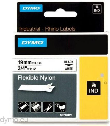 Dymo 18489 Ταινία Ετικετογράφου 3.5m x 19mm σε Λευκό Χρώμα Συμβατή με Dymo D1, Dymo Rhino/IND