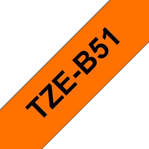 Brother TZe-B51 Ταινία Ετικετογράφου 5m x 24mm σε Πορτοκαλί Χρώμα Συμβατή με Brother TZe/TZ