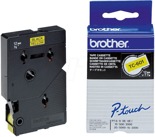 Brother Etikettenband 7.7m x 12mm in Gelb Farbe 1Stück