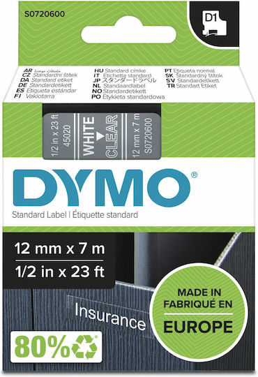 Dymo 45020 Etikettendrucker-Band in Weiß Farbe Kompatible Reihe mit Dymo D1