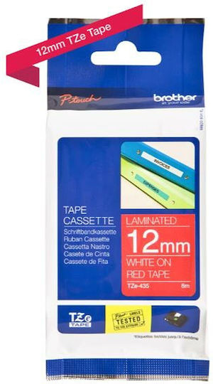 Brother P-touch Ταινία Ετικετογράφου σε Κόκκινο Χρώμα Συμβατή με Brother TZe/TZ