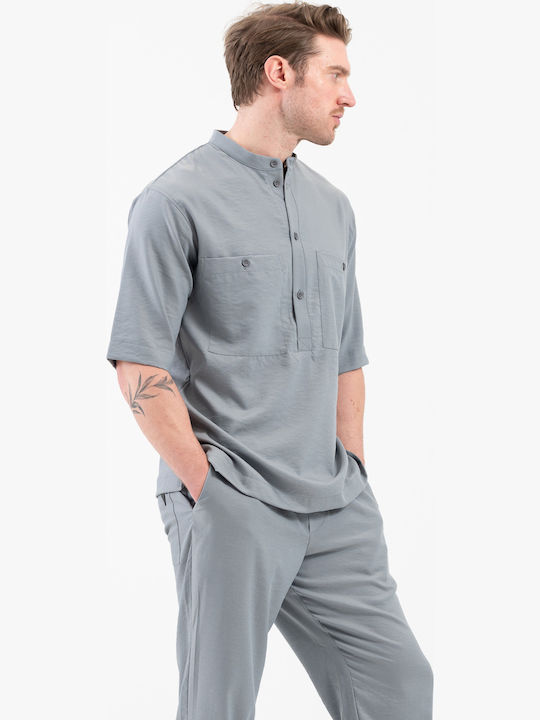 Дълъг Ръкав Overshirt с Прекалено Голяма Линия Sky