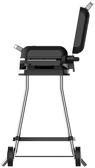 Primo PRBQ-40499 With Legs Electric Grill Smooth and Ribbed Plate 3050W with Lid and Adjustable Thermostat 41.8cmx37.3cmcm