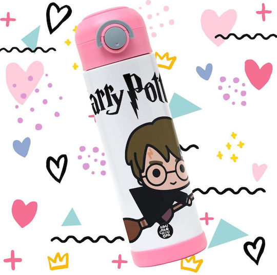 Koupakoupa Harry Potter Sticlă Pentru Copii Harry Potter Din Oțel Inoxidabil Cu Pai Roz 500ml