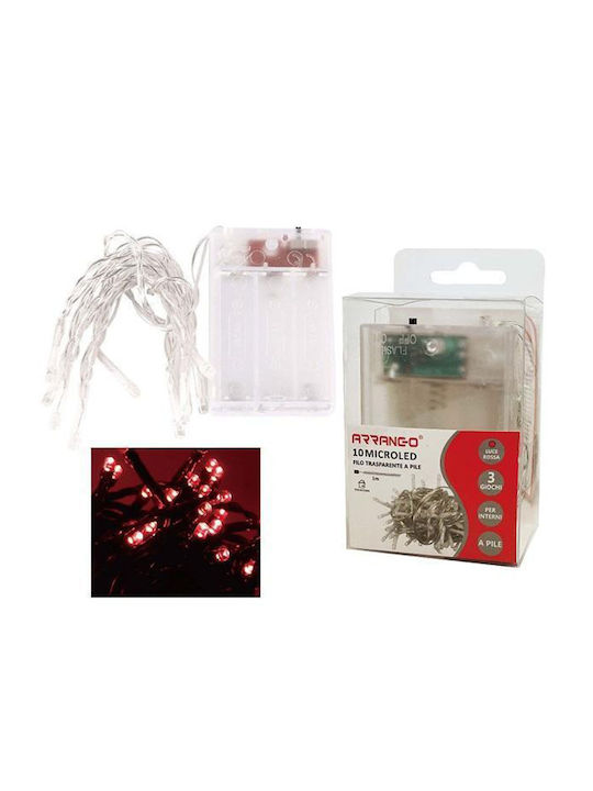 10 Λαμπάκια LED 1μ. Κόκκινα σε Σειρά
