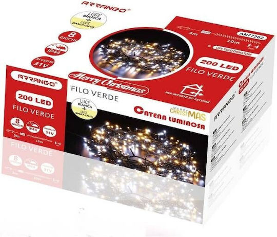 200 Lights LED 13m. Warm White in String 1pcs