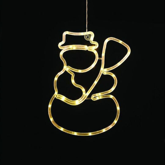 Aca Christmas Plastic Rope Light in Shape SNowman White 35.7x24.4cm 3pcs Snowman