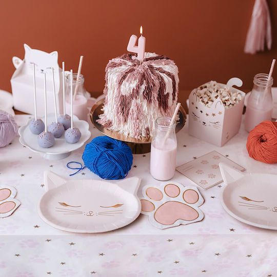 PartyDeco Kitten Plate for Party 6pcs