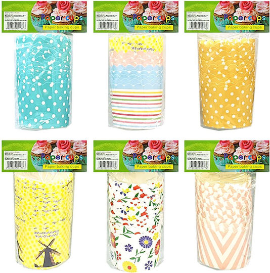 HOMie 101526 Baking Cups for Party 12pcs (Μiscellaneous Designs/Colors)