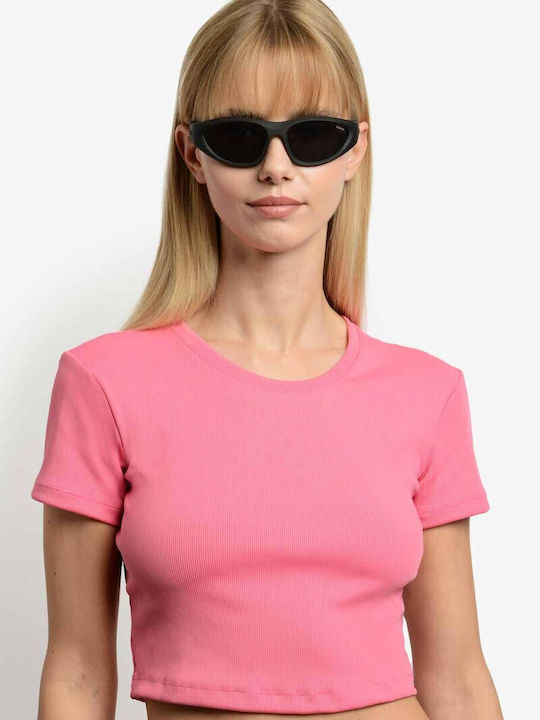 Polaroid Unisex Sunglasses with Black Horn-Rimmed Frame and Grey Lens pld2165/s 003/M9