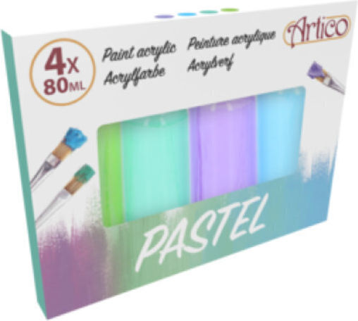 Artico Acrylic Pastel Paints Σετ Ακρυλικά Χρώματα Ζωγραφικής 80ml 8τμχ