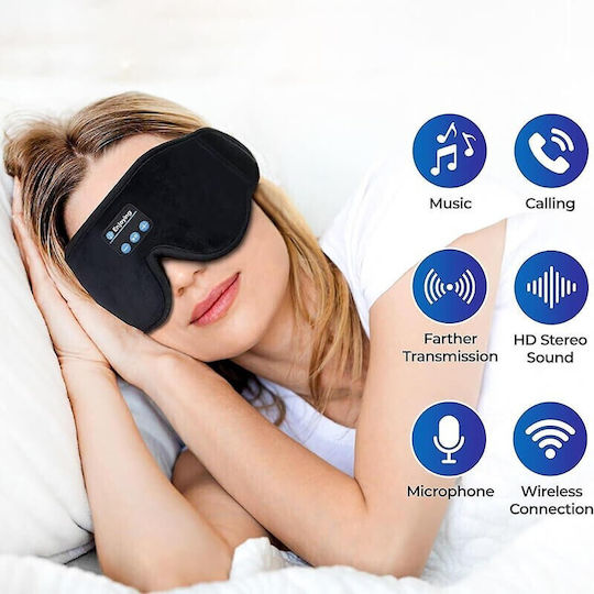 Earldom Masca de somn cu căști Bluetooth încorporate Negru