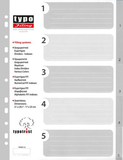 Typotrust Plastic Dividers for Documents A4 with Holes 10pcs